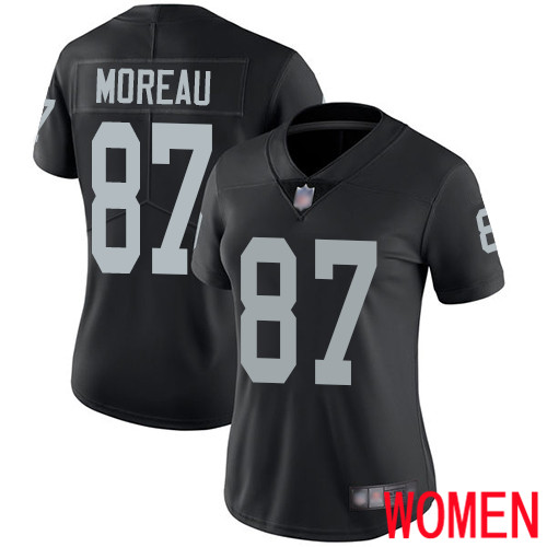 Oakland Raiders Limited Black Women Foster Moreau Home Jersey NFL Football #87 Vapor Untouchable Jersey->nfl t-shirts->Sports Accessory